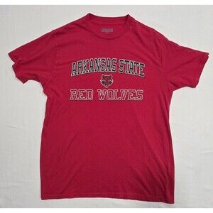 Arkansas State University Red Wolves Tee Shirt, Mens Large.